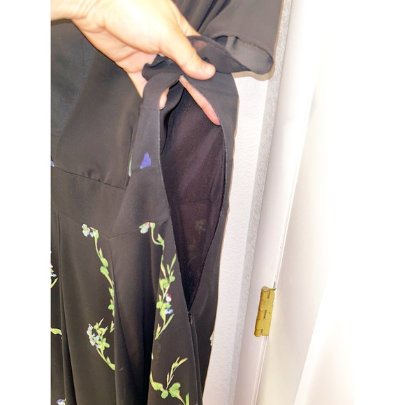 FLORYDAY MultiColor Floral & vines square cap sleeve tea length dress SZ: Medium - Picture 8 of 12